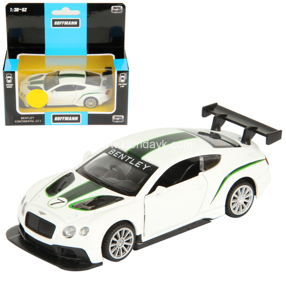 58015 Машина металлическая 1:43 Bentley Continental GT3. Дв.Откр., цв.бел., инерц. в/к 15*7*13 58015 Машина металлическая 1:43 Bentley Continental GT3. Дв.Откр., цв.бел., инерц. в/к 15*7*13