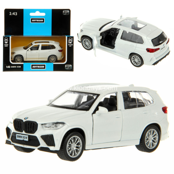 126397 Машина металлическая 1:43 BMW X5M двери откр., цв. белый, инерция в/к 14*7*13