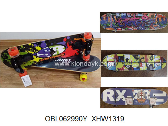 XHW-319/1 скейт колеса PU со светом 78х20 см дерево 4 цвета (138481)