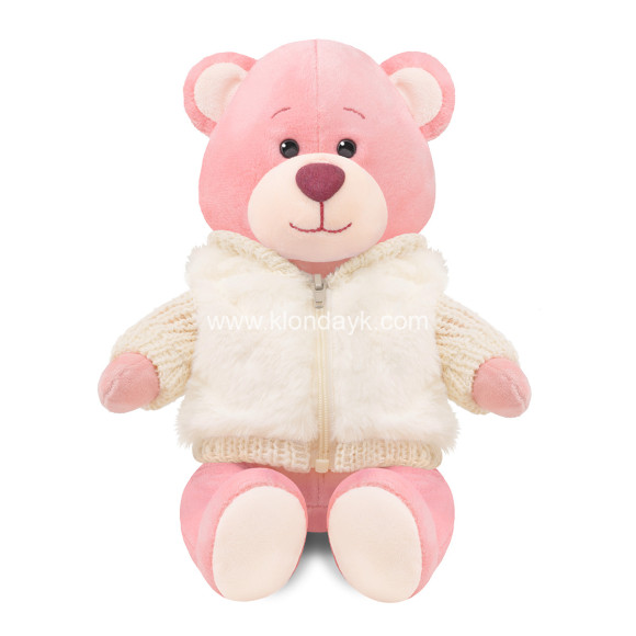 M024-21 Мишка Молли в Меховом Худи, 21 см, 