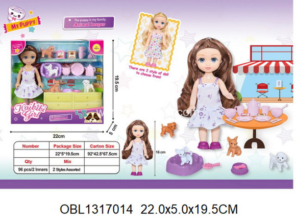 BLD316-1/1 кукла 15 см с домашними питомцами 2 вида (137664) в/к 22*5*19,5