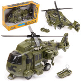 70804 Вертолет MILITARY ARMY HELICOPTER 1:16, со зв. и св., фрикц.в/к 33*12*19