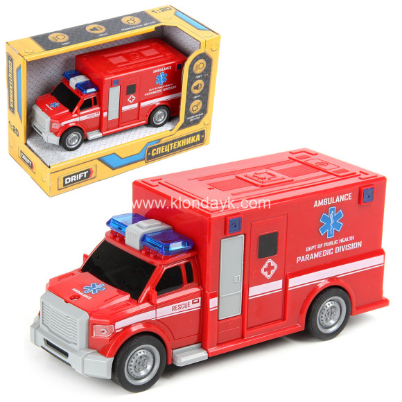82235 Машина скорой помощи RESCUE TEAM, со светом и звуком в/к 24*11*16