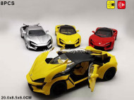 53522-19А/2 Машина металлическая Ламборгини 1:24. Свет фар, звук работающего мотора, двери, багажник, капот открываются. В д/б 6 шт (ОТГРУЖАЕТСЯ КРАТНО ДИСПЛЕЯ) цена за 1шт