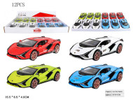 3202/2 Машина металл Lamborghini SIANВ д/б 12 шт., Свет, звук, двери открываются. Размер модели: 15.5х6.5х4 см. (ОТГРУЖАЕТСЯ КРАТНО ДИСПЛЕЯ) цена за 1шт