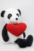 0982536S-47 Мягкая игрушка Панда Кроули средняя со средним красным флисовым сердцем, 36/54 см