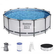 5618W BW Каркасный бассейн Steel Pro Max 396х122см, 12690л, фил.-насос 3028л/ч, лестница, тент (1шт/уп)
