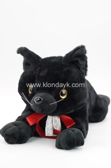 0823840S-70 Мягкая игрушка Котенок Аф, 40 см, в красном узком банте