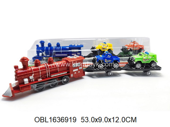 538B-1/1 паровоз инерция с вагонам 2 цвета (152423) под колпаком 53*9*12