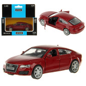126387 Машина металлическая 1:43 Audi A7. Дв.Откр., цв.красн., инерц. в/к 14*7*13