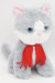 01046920-82 Мягкая игрушка Кошечка Амина, 20 см, в малом красном шарфе